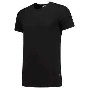 T-Shirt Elastaan Fitted V Hals