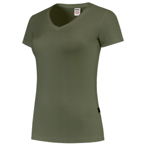 T-Shirt V Hals Fitted Dames