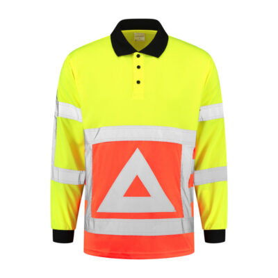 Verkeersregelaarspolo lange mouw 100% polyester VKPLMRWS100